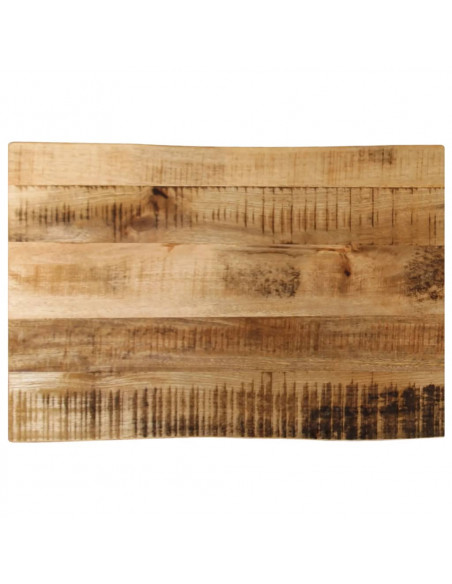 Piano Tavolo Bordi Vivi 60x40x2,5cm Legno Massello Mango Grezzo