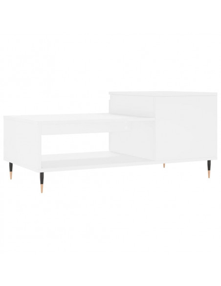 Tavolino da Salotto Bianco 100x50x45 cm in Legno Multistrato