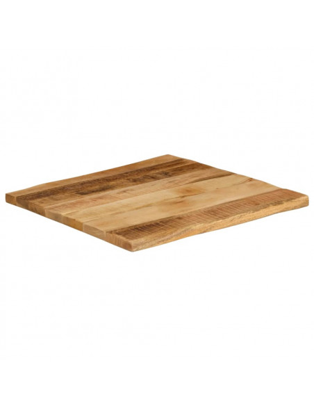 Piano Tavolo Bordi Vivi 40x40x2,5cm Massello Mango Grezzo