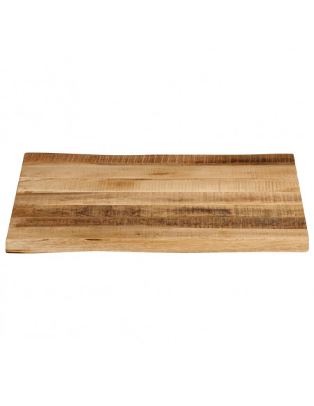 Piano Tavolo Bordi Vivi 40x40x2,5cm Massello Mango Grezzo