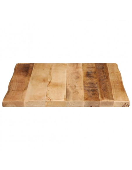 Piano Tavolo Bordi Vivi 40x40x2,5cm Massello Mango Grezzo