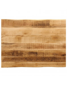Piano Tavolo Bordi Vivi 80x60x2,5cm Legno Massello Mango Grezzo 2