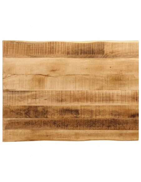 Piano Tavolo Bordi Vivi 80x60x2,5cm Legno Massello Mango Grezzo