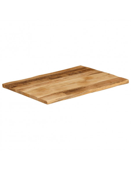 Piano Tavolo Bordi Vivi 80x60x2,5cm Legno Massello Mango Grezzo