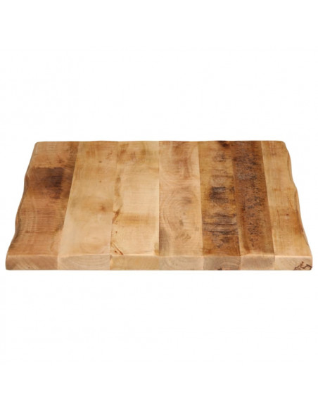 Piano Tavolo Bordi Vivi 80x60x2,5cm Legno Massello Mango Grezzo