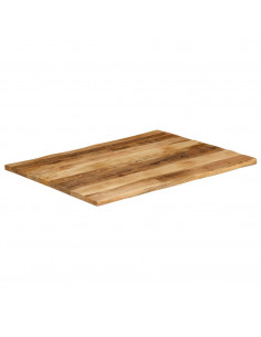 Piano Tavolo Bordi Vivi 110x80x2,5 cm Legno di Mango Grezzo 2