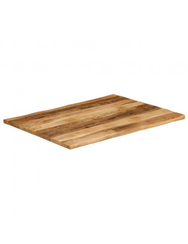 Piano Tavolo Bordi Vivi 110x80x2,5 cm Legno di Mango Grezzo