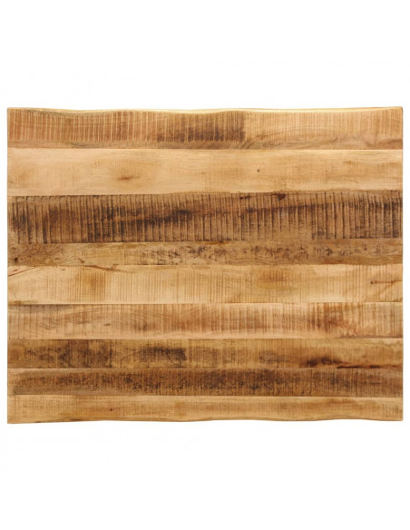 Piano Tavolo Bordi Vivi 90x80x2,5cm Legno Massello Mango Grezzo