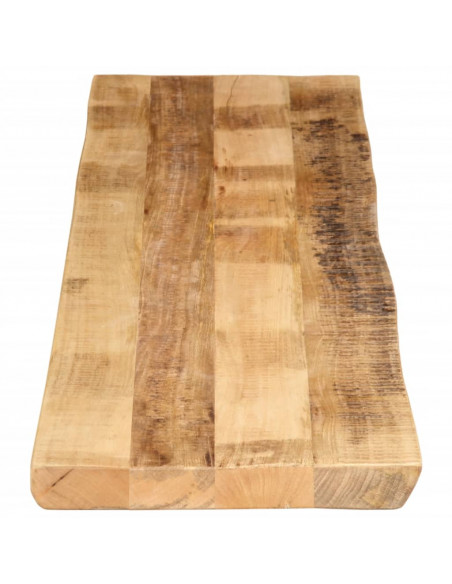 Piano Tavolo Bordi Vivi 180x40x3,8 cm Legno di Mango Grezzo