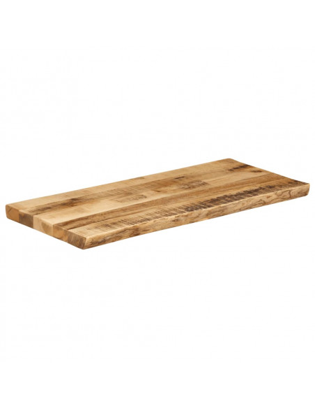Piano Tavolo Bordi Vivi 80x40x3,8cm Legno Massello Mango Grezzo