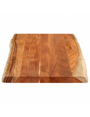 Piano Tavolo 100x60x2,5 cm Rettangolare Legno Acacia Bordi Vivi