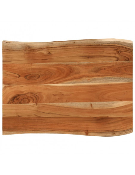 Piano Tavolo 70x60x3,8 cm Rettangolare Legno Acacia Bordi Vivi