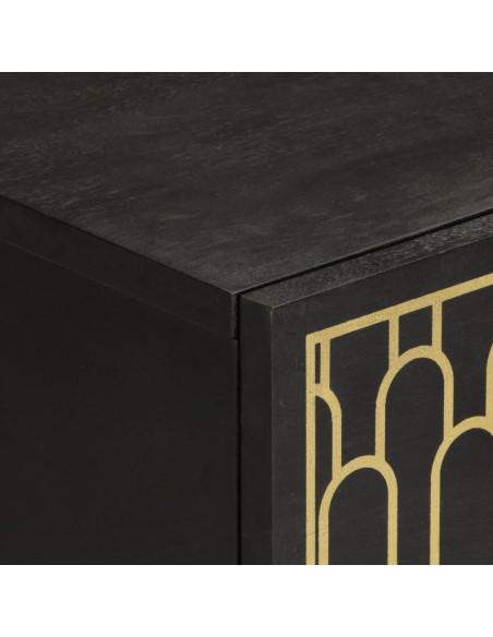 Credenze 2 pz 60x33x75 cm in Legno Massello di Mango