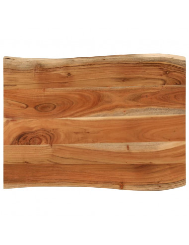 Piano Tavolo 90x60x3,8 cm Rettangolare Legno Acacia Bordi Vivi