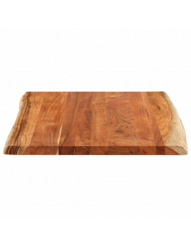 Piano Tavolo 110x80x3,8 cm Rettangolare Legno Acacia Bordi Vivi