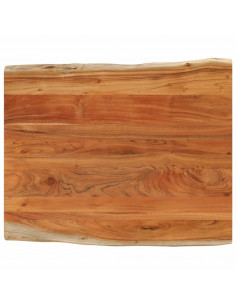 Piano Tavolo 90x80x3,8 cm Rettangolare Legno Acacia Bordi Vivi 2