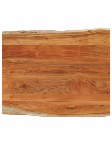 Piano Tavolo 90x80x3,8 cm Rettangolare Legno Acacia Bordi Vivi