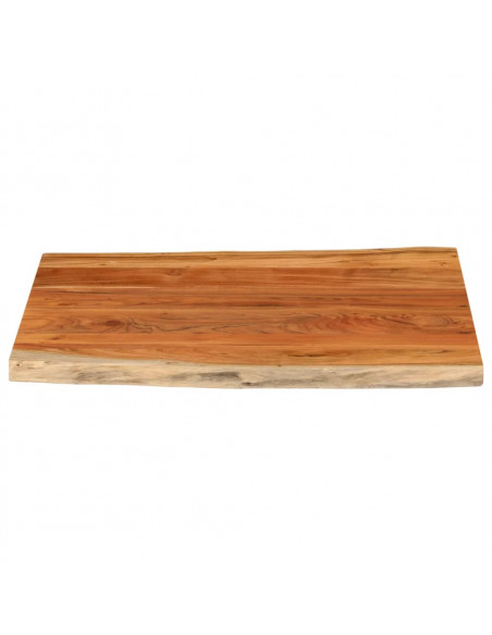 Piano Tavolo 90x80x3,8 cm Rettangolare Legno Acacia Bordi Vivi
