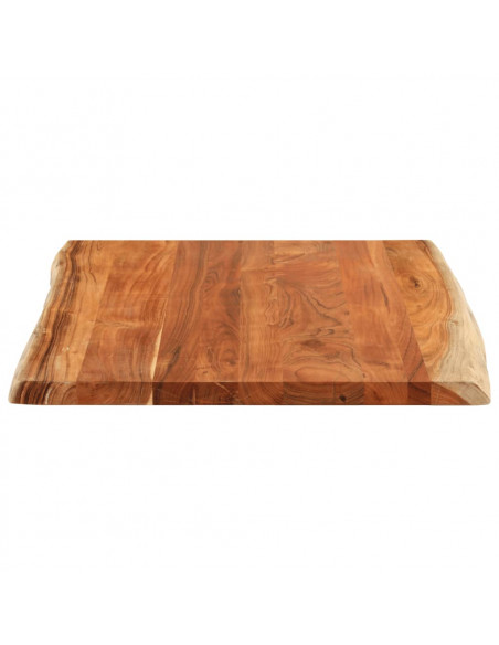 Piano Tavolo 90x80x3,8 cm Rettangolare Legno Acacia Bordi Vivi