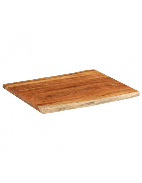 Piano Tavolo 90x80x2,5 cm Rettangolare Legno Acacia Bordi Vivi