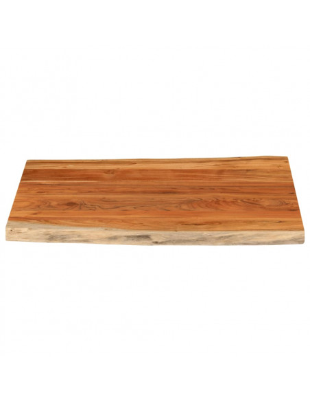 Piano Tavolo 90x80x2,5 cm Rettangolare Legno Acacia Bordi Vivi