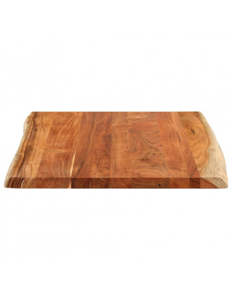 Piano Tavolo 90x80x2,5 cm Rettangolare Legno Acacia Bordi Vivi