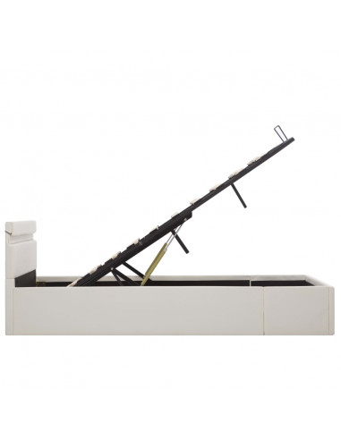 Giroletto Contenitore Idraulico LED Bianco Similpelle 120x200cm