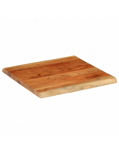 Piano Tavolo 80x80x3,8 cm Quadrato Massello Acacia Bordi Vivi