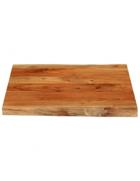 Piano Tavolo 80x80x3,8 cm Quadrato Massello Acacia Bordi Vivi