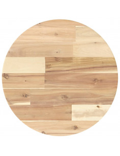 Piano Tavolo Rotondo Ø40x4 cm in Legno Massello di Acacia 2