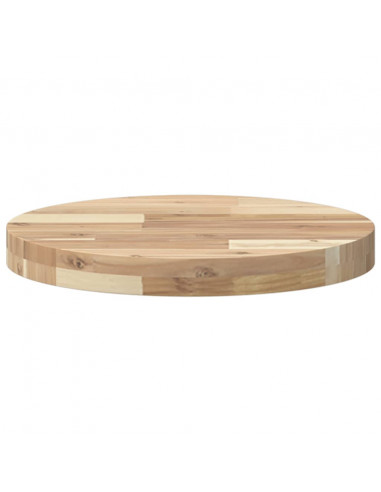 Piano Tavolo Rotondo Ø40x4 cm in Legno Massello di Acacia