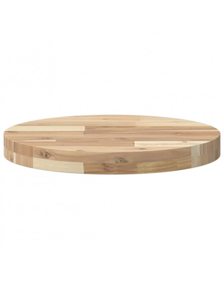Piano Tavolo Rotondo Ø40x4 cm in Legno Massello di Acacia
