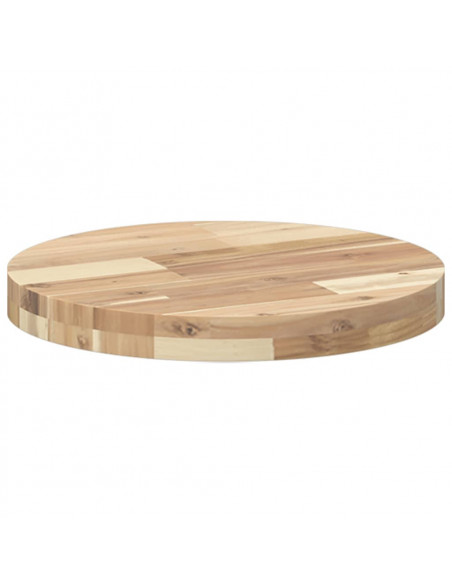 Piano Tavolo Rotondo Ø40x4 cm in Legno Massello di Acacia