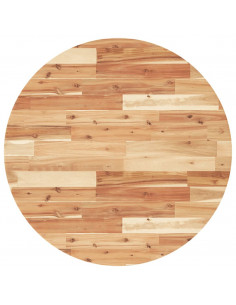 Piano Tavolo Rotondo Ø80x4 cm in Legno Massello di Acacia 2