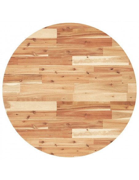 Piano Tavolo Rotondo Ø80x4 cm in Legno Massello di Acacia