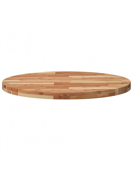 Piano Tavolo Rotondo Ø80x4 cm in Legno Massello di Acacia