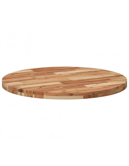 Piano Tavolo Rotondo Ø80x4 cm in Legno Massello di Acacia