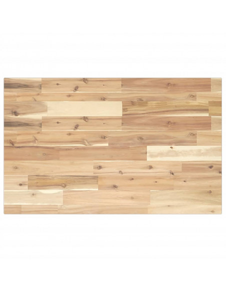 Piano Tavolo Rettangolare 100x50x2cm Legno Massello di Acacia