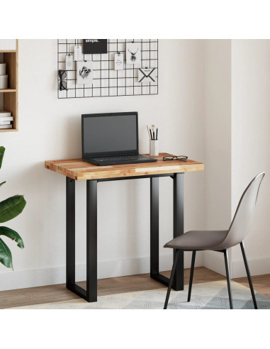 Piano Tavolo Rettangolare 100x50x4cm Legno Massello di Acacia