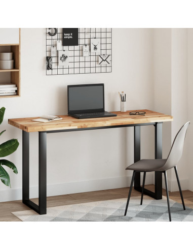 Piano Tavolo Rettangolare 140x50x4cm Legno Massello di Acacia