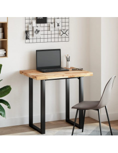 Piano Tavolo Rettangolare 80x60x4cm in Legno Massello di Acacia 2