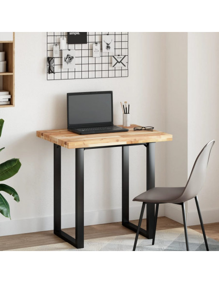 Piano Tavolo Rettangolare 80x60x4cm in Legno Massello di Acacia