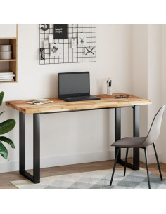 Piano Tavolo Rettangolare 140x60x4 cm Legno Massello di Acacia 2