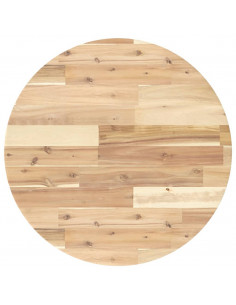 Piano Tavolo Rotondo Ø60x2 cm in Legno Massello di Acacia 2