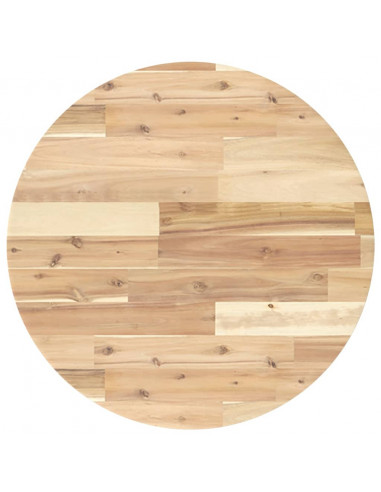 Piano Tavolo Rotondo Ø60x2 cm in Legno Massello di Acacia