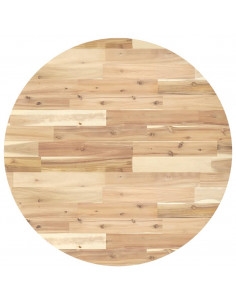 Piano Tavolo Rotondo Ø80x2 cm in Legno Massello di Acacia 2