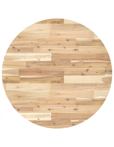 Piano Tavolo Rotondo Ø80x2 cm in Legno Massello di Acacia