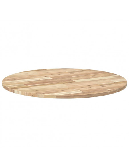 Piano Tavolo Rotondo Ø80x2 cm in Legno Massello di Acacia