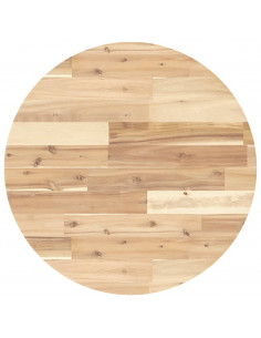 Piano Tavolo Rotondo Ø60x4 cm in Legno Massello di Acacia 2