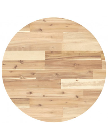 Piano Tavolo Rotondo Ø60x4 cm in Legno Massello di Acacia